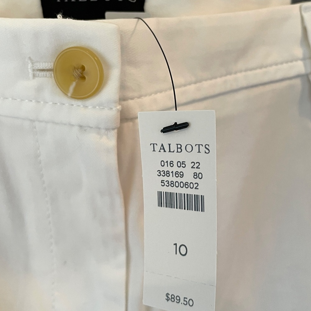 Talbots  Relaxed Chino NWT SZ 10 White - Picture 2 of 4